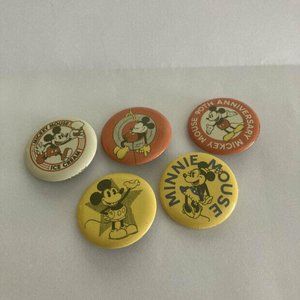 Disney Mickey And Minnie 5 Mini Button Pins